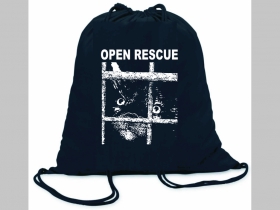 Open Rescue ľahké sťahovacie vrecko ( batôžtek / vak ) s čiernou šnúrkou, 100% bavlna 100 g/m2, rozmery cca. 37 x 41 cm